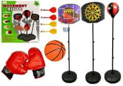 Lean-toys Sport játékok készlete 3in1 Kosárlabda Darts Boxing