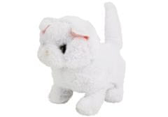Lean-toys Interaktív fehér perzsa macska járkál farok fut elemekkel