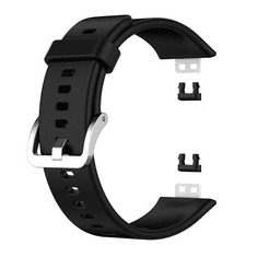 TokShop Huawei Watch Fit, szilikon pótszíj, állítható, fekete (RS108419)