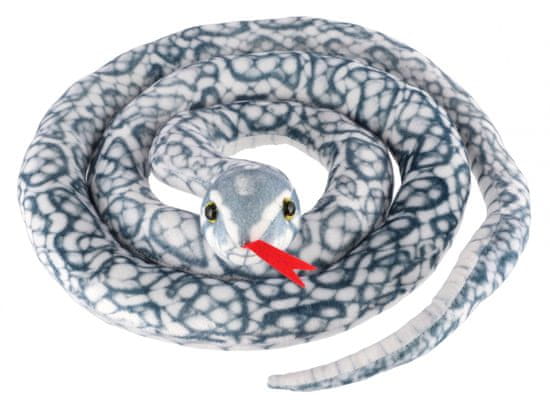 Teddies Plüss kígyó 200 cm, fehér-szürke
