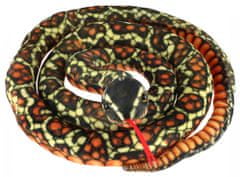 Teddies Plüss kígyó 200 cm, fekete-narancs-sárga