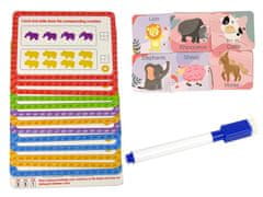 Lean-toys Állatok Oktatási játék Feladatkártyák számolás Sorter 60 darab