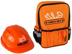 Lean-toys DIY készlet hátizsákos sisak szerszámok narancssárga