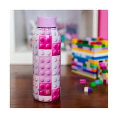QUOKKA Kids, Rozsdamentes acél palack / termosz Pink Bricks, 510ml, 11841