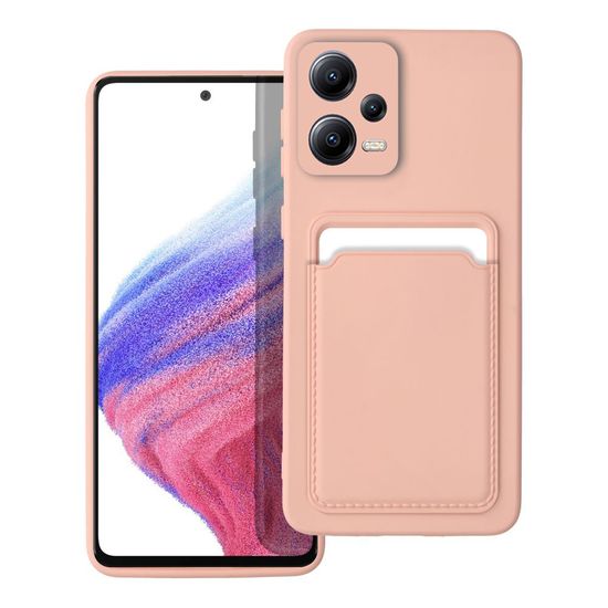 TKG Telefontok Xiaomi Poco X5 Pro 5G - Forcell Card - pink kártyatartós szilikon hátlap tok