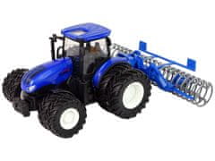 Lean-toys Távirányítású traktor 1:24 Kék tárcsa Aggregátum fém