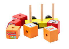 Lean-toys Fa mini busz Happy Animals blokkválogató LM-10 13197 13197