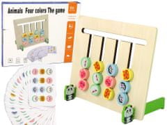Lean-toys Fa oktató játék Négy színű állatok kétoldalas puzzle