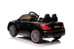 Lean-toys Akkumulátoros autó Mercedes SL65 S Fekete lakkozott LCD kijelző