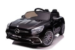 Lean-toys Akkumulátoros autó Mercedes SL65 S Fekete lakkozott LCD kijelző