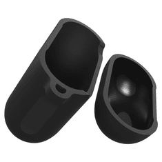 Spigen Bluetooth fülhallgató töltőtok tartó, szilikon, vezeték nélküli töltés támogatás, karabiner, Apple AirPods kompatibilis, Silicone Fit, fekete (RS107040)