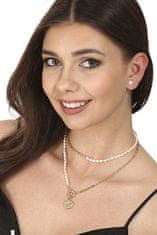 JwL Luxury Pearls Stílusos aranyozott nyaklánc valódi folyami gyöngyökkel JL0798