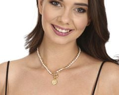 JwL Luxury Pearls Stílusos aranyozott nyaklánc valódi folyami gyöngyökkel JL0798