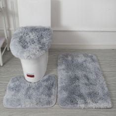 MUVU Három darabos fürdőszobai szőnyeg készlet, szürke szőrme