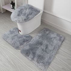 MUVU Három darabos fürdőszobai szőnyeg készlet, szürke szőrme