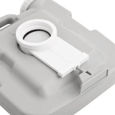 Greatstore szürke-fehér HDPE hordozható kemping WC 10+10 L