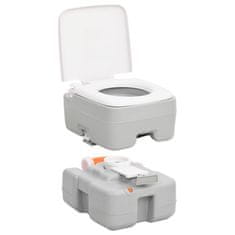 shumee szürke-fehér HDPE hordozható kemping WC 15+10 L