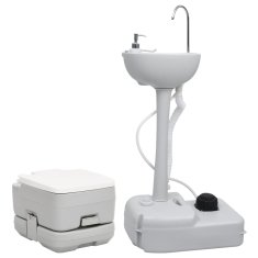 Vidaxl hordozható kemping-WC és -kézmosóállvány 3186667
