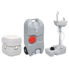 Vidaxl hordozható kemping-WC és -kézmosóállvány víztartállyal 3186671