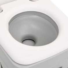 Vidaxl szürke-fehér HDPE hordozható kemping WC 10+10 L 154408