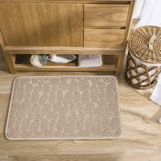 MUVU Fürdőszobai szőnyeg, bézs, puha, macskaköves