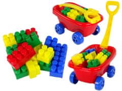 Lean-toys Húzó kocsi színes blokkokkal K3 piros
