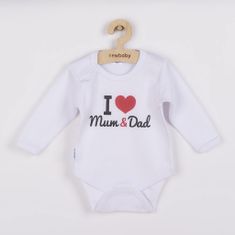 NEW BABY Body nyomott mintával I Love Mum and Dad 74 (6-9 h) Piros