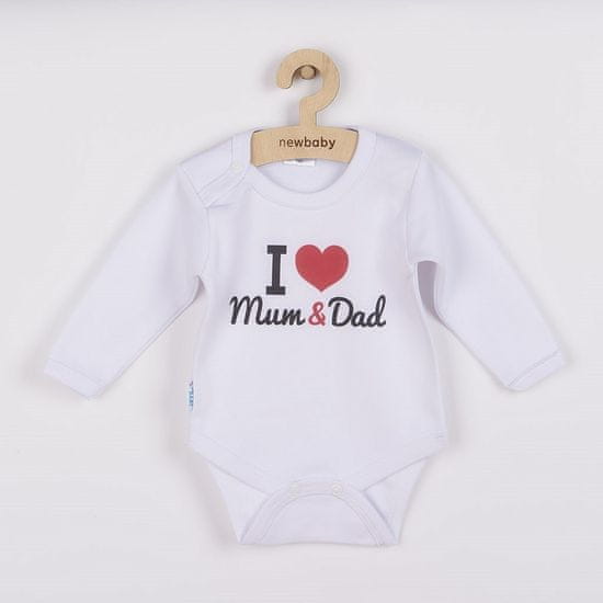 NEW BABY Body nyomott mintával I Love Mum and Dad, vel. 62 (3-6 h)
