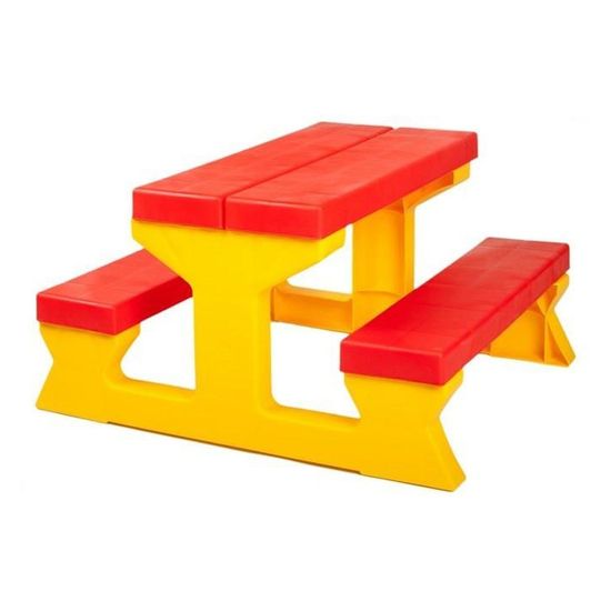 STAR PLUS Gyermek kerti garnitúra - Asztal és pad piros - sárga