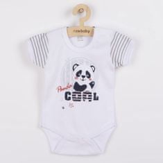NEW BABY Baba rövid ujjú body Panda 80 (9-12 h) Szürke