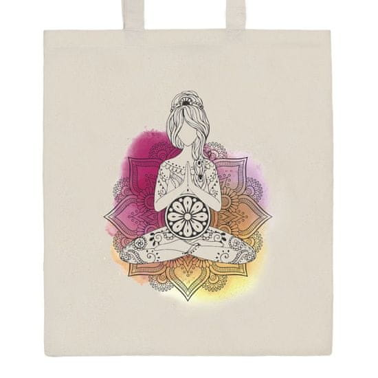 NEW BABY Pamut bevásárló táska természetes, nyomtatással Mandala