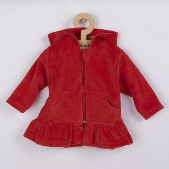 NEW BABY Plüss kapucnis pulóver Baby piros