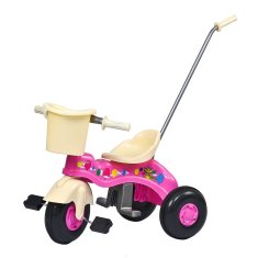 BAYO Gyermek pedálos tricikli vezetőrúddal JUNIOR rózsaszín