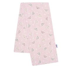 NEW BABY Pamut pelenka nyomtatott mintával rózsaszín kis maci