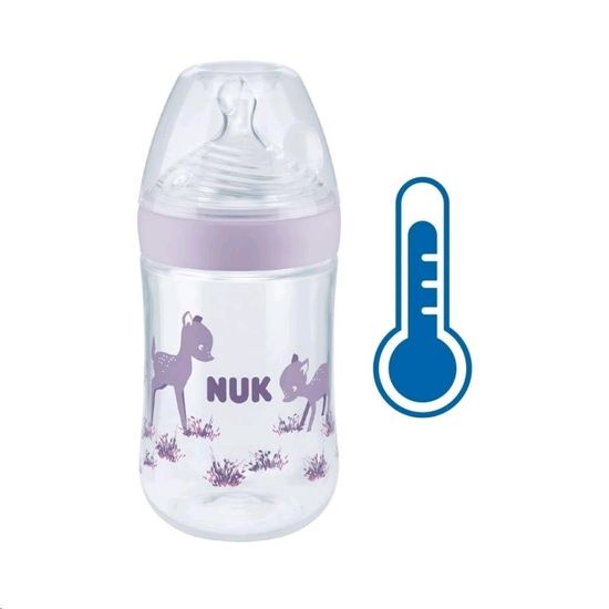 Manuka Health Baba cumisüveg Nuk Nature Sense hőmérséklet jelzővel 260 ml lila