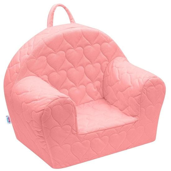 NEW BABY Gyermek fotel Velvet Szívecskék rózsaszín
