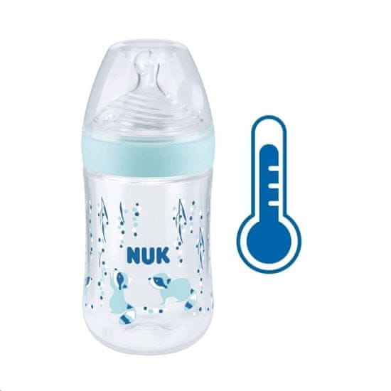 Manuka Health Baba cumisüveg Nuk Nature Sense hőmérséklet jelzővel 260 ml kék
