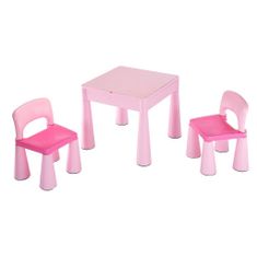NEW BABY Gyerek szett - asztalka két székkel rózsaszín