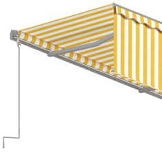 Vidaxl sárga-fehér automata kihúzható napellenző redőnnyel 4 x 3 m 3069428
