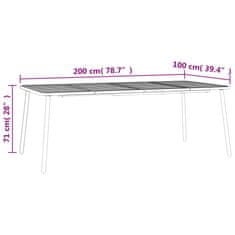 Greatstore antracitszürke acél kerti asztal 200 x 100 x 71 cm