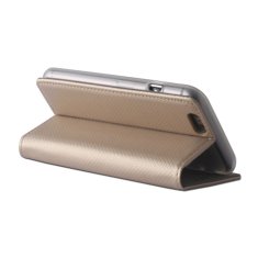 TKG Telefontok Huawei P9 Lite - arany mágneses átlátszó szilikon keretes könyvtok