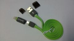 TKG Kábel: TiPX 2in1 micro usb iPhone készülékhez zöld adatkábel