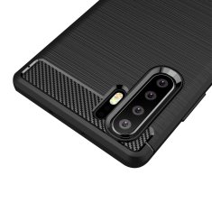 TKG Telefontok Huawei P30 Pro - Forcell Carbon Fiber fekete szilikon tok