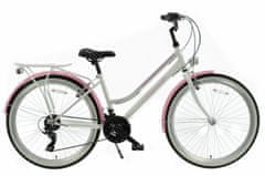 Kands Kands Laguna vs-3 Női kerékpár, Shimano, 26'' kerék, Fehér/rózsaszín 17 coll – 155-175 cm magasság