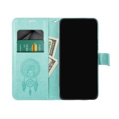 TKG Telefontok Xiaomi Poco X5 5G - MEZZO bagoly mintás zöld mágneses szilikon keretes könyvtok