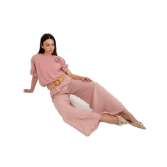 ITALY MODA Női nadrág SERENA világos rózsaszín övvel DHJ-SP-8387.57_398456 Univerzális