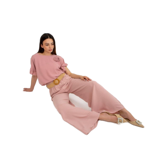 ITALY MODA Női nadrág SERENA világos rózsaszín övvel DHJ-SP-8387.57_398456