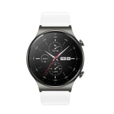 TKG Huawei Watch GT / GT2 / GT2 Pro (46 mm) okosóra szíj - fehér szilikon (22 mm) sima kialakítás