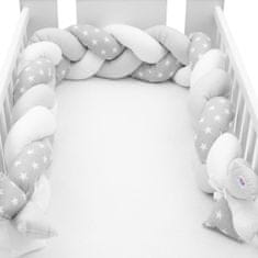 NEW BABY Védő fonott rácsvédő kiságyba Csillag szürke-fehér