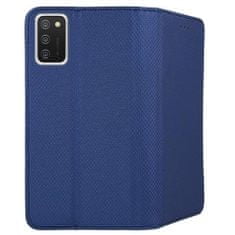 TKG Telefontok Samsung Galaxy A02S - kék mágneses szilikon keretes könyvtok